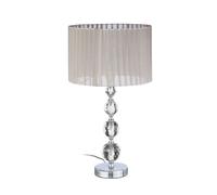 Relaxdays Lámpara de mesa de diseño cristal plata,gris