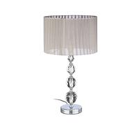 Relaxdays Lámpara de mesa de diseño cristal plata,gris