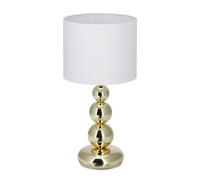 Relaxdays Lámpara de mesa elegante blanco,oro,negro