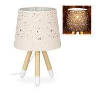 Relaxdays Lámpara de mesa infantil, Para niños & niñas, E14, Redonda, 40 cm, Estrellas, Rosa