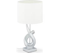 Relaxdays Lámpara de mesa abstracta plateada blanco,plata