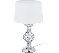 Relaxdays Lámpara sobremesa función táctil blanco,plata