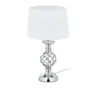Relaxdays Lámpara sobremesa función táctil blanco,plata