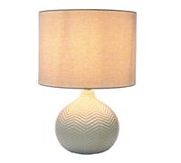 Relaxdays Lámpara de mesa Chevron blanco