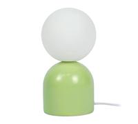 Relaxdays Lámpara de mesa vidrio y base cerámica blanco,verde
