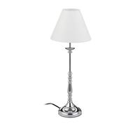 Relaxdays Lámpara de sobremesa vintage blanco,plata