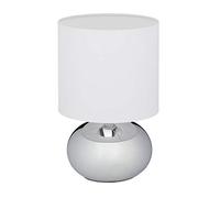 Relaxdays Lámpara de mesilla de noche táctil blanco,plata