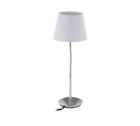 Relaxdays Lámpara de sobremesa con pie flexible blanco,plata