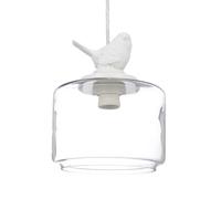 Relaxdays Lámpara de techo con figura de pájaro blanco,transparente