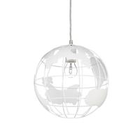 Relaxdays Lámpara de techo "Globo terráqueo" blanco