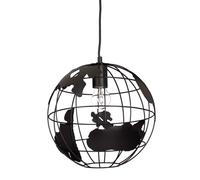 Relaxdays Lámpara de techo "Globo terráqueo" negro