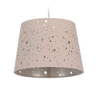 Relaxdays Lámpara de techo infantil, Estrellas, Iluminación colgante para niños, Pantalla redonda, Rosa