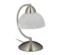 Relaxdays Lámpara elegante con función táctil blanco,plata