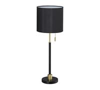 Relaxdays Lámpara mesa negra interruptor cadena oro,negro