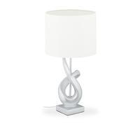 Relaxdays Lámpara de mesa abstracta plateada blanco,plata