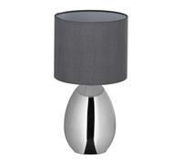 Relaxdays Lámpara mesita noche táctil plateada plata,gris