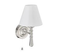 Relaxdays Lámpara de pared con pantalla blanco,plata