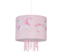 Relaxdays Lámpara techo infantil unicornio rosa blanco,púrpura,rosa