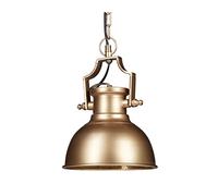Relaxdays Lámpara Techo Redonda Pequeña Industrial, 40 W, Dorado, 145 x 21 x 21 cm