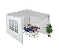 Relaxdays Laterales Carpa 2x3 m Set de 3, Impermeables, Cerramientos con Cierre de Contacto, Ventanas, Color Blanco