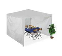 Relaxdays Laterales de carpa blancos en set de 3 blanco