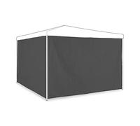 Relaxdays Laterales de Carpa, Set de 2, Paredes Cenador, 2 x 3 m, Impermeables, Paneles sin Ventanas, Plástico, Gris