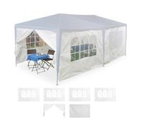 Relaxdays Laterales para carpa blancos en set de 6 blanco,transparente