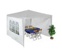 Relaxdays Laterales para carpa de 3 x 3 m set de 3 blanco,transparente