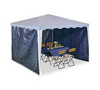 Relaxdays Laterales para Carpa Impermeables, Set de 3, 2x3 m, Cierre de Contacto, Poliéster, sin Ventanas, Azul Oscuro