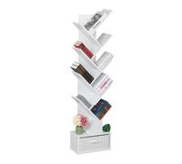 Relaxdays Librería árbol 9 estantes blanco