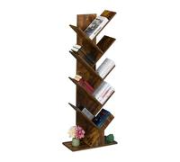 Relaxdays Librería árbol 9 estantes marrón