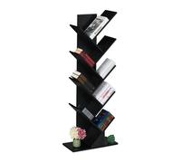Relaxdays Librería árbol 9 estantes negro
