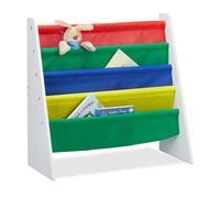 Relaxdays Librería Infantil, Mueble de almacenaje de Juguetes, MDF+Poliéster, Multi-Color