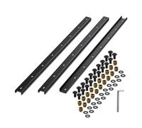 Relaxdays Listones Estabilizadores, Pack de 3, Perfiles en U, Riel Metal 90 cm, Refuerzo para Tablero Mesa, 3 mm, Negro