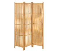 Relaxdays, mampara divisoria de 3 paneles, plegable, para separar espacios, dimensiones: 170 x 126 cm, bambú, ideal para salón, separador de ambientes interior, color natural