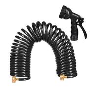 Relaxdays Manguera espiral con pistola 10 m negro
