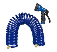 Relaxdays Manguera espiral con pistola 10 m azul,negro