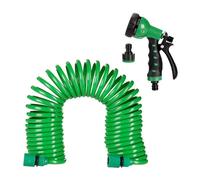 Relaxdays Manguera extensible espiral para jardín verde,negro