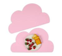 Relaxdays Manteles individuales para bebé set de 2 rosa
