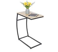Relaxdays Mesa Auxiliar, C, H x A x F: 58,5 x 47,5 x 25 cm, Mesa para sofá y Cama, Metal y MDF, Aspecto Madera/Negro