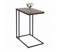 Relaxdays Mesa auxiliar C marrón oscuro,negro