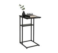 Relaxdays Mesa auxiliar con 2 baldas negro