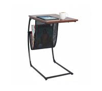 Relaxdays Mesa auxiliar con revistero C marrón,negro