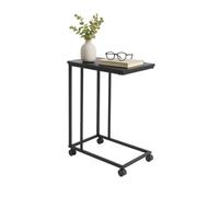 Relaxdays Mesa auxiliar con ruedas C negro