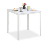 Relaxdays Mesa auxiliar de balcón blanco