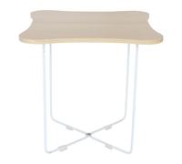 Relaxdays Mesa auxiliar estilo escandinavo blanco,marrón claro