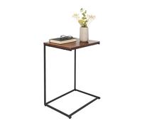 Relaxdays Mesa Auxiliar, Forma C, Gran Superficie, HxAnxF: 60 x 55 x 35 cm, Mesa de sofá para Deslizar, Negro/marrón