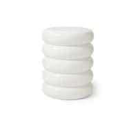 Relaxdays Mesa auxiliar y taburete Bubble blanco