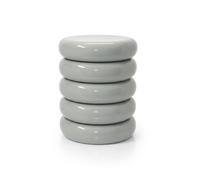 Relaxdays Mesa auxiliar y taburete Bubble gris