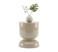 Relaxdays Mesa Auxiliar y Taburete Reloj de Arena, Metal Beige, 46 x 36 x 36 cm